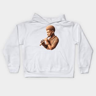 Afrocentric Man Wooden Carving Kids Hoodie